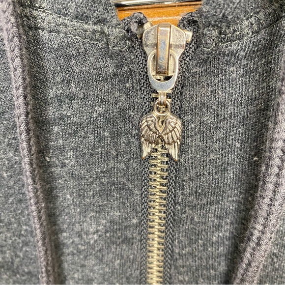 Victoria's Secret Angel Grey Sweatshirt Fleece Zipper Hoodie Women's Size Small - Picture 6 of 15